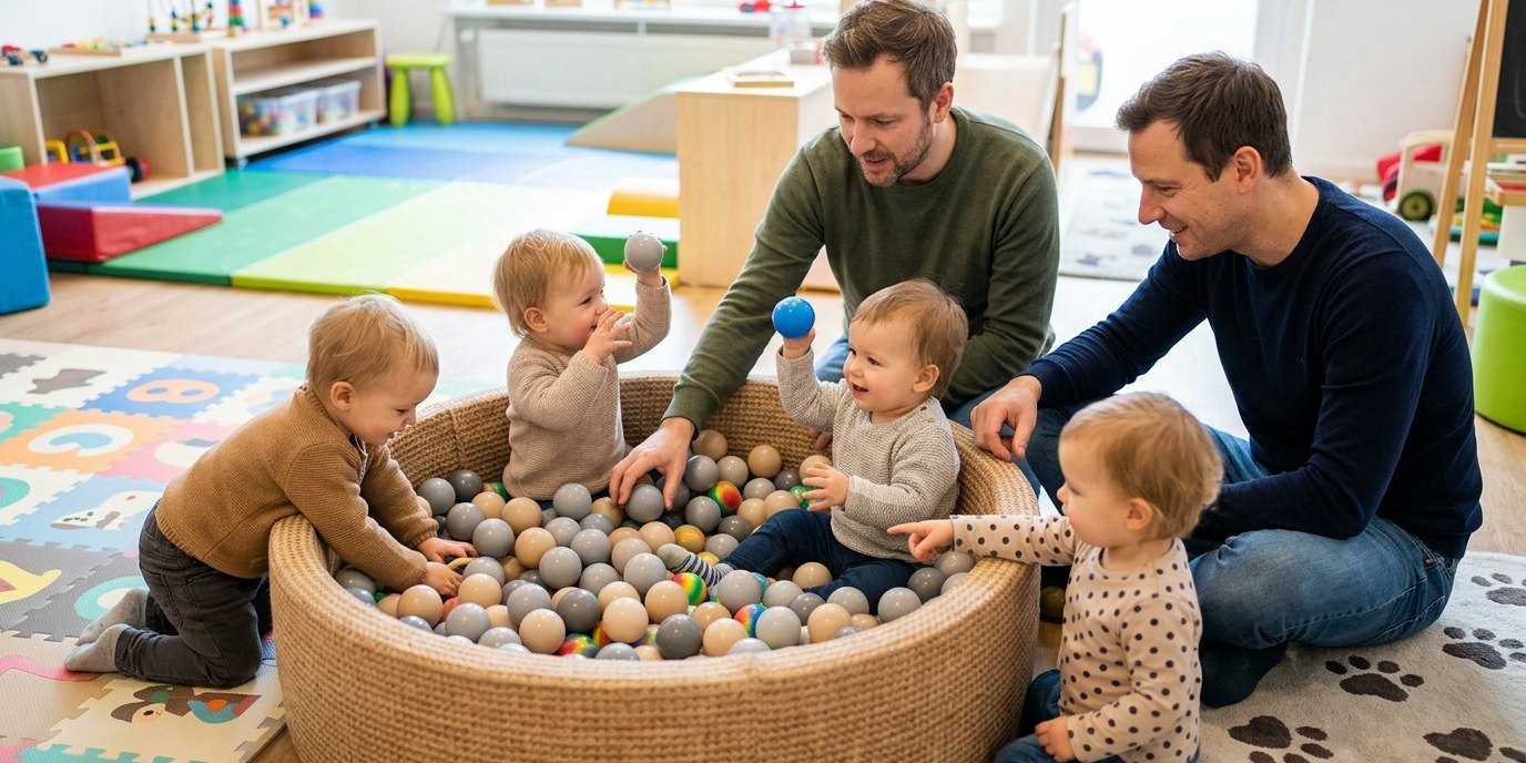 AI-generated image: Dad and child playtime — Paul Gerhardt Stift