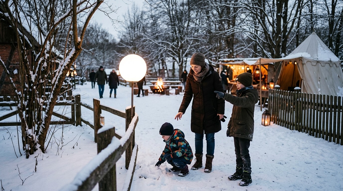 AI-generated image: Winter life — Museumsdorf Düppel