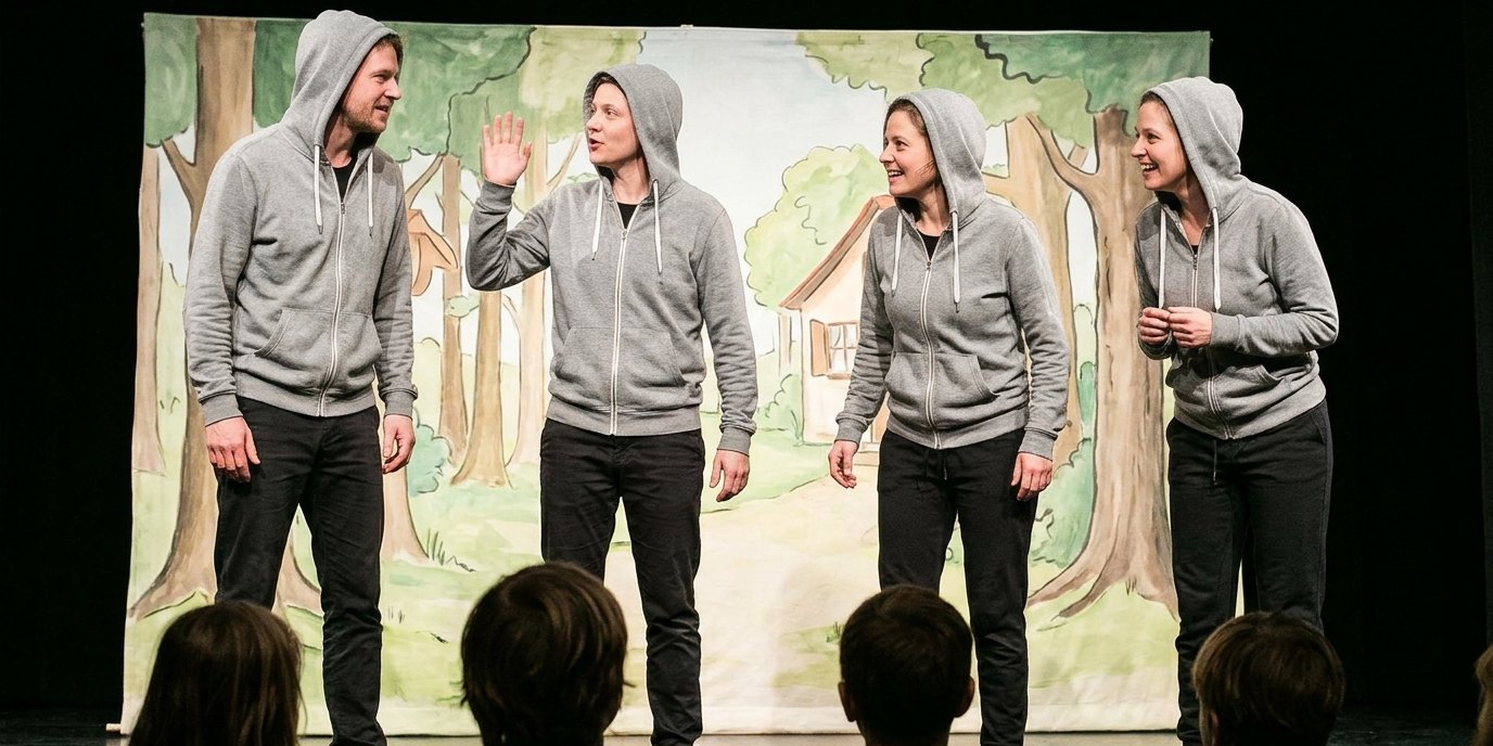AI-generated image: Play “#diewelle” — GRIPS Theater Hansaplatz