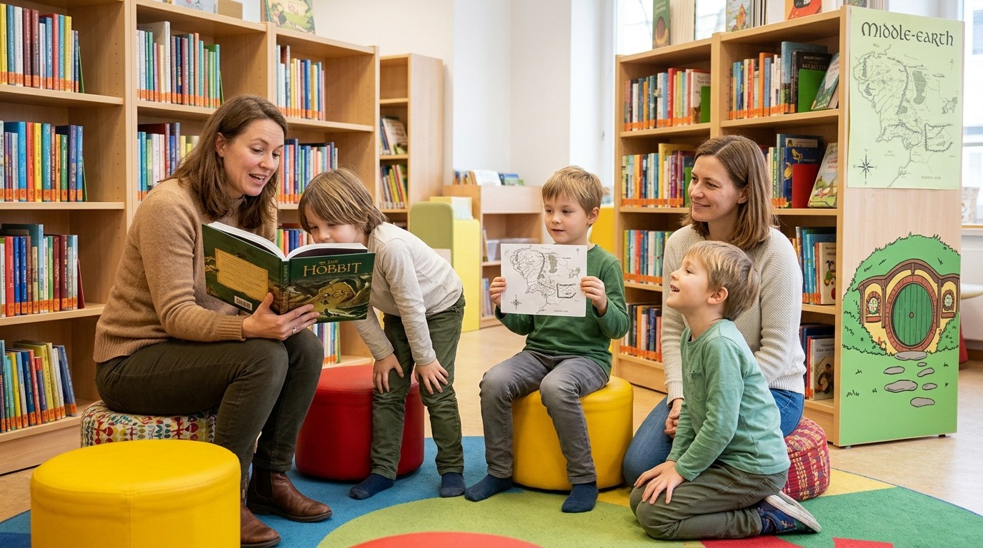 Изображение, созданное ИИ: «Читалочка»: «Хоббит» — Totschka — Bilingual Children's Library