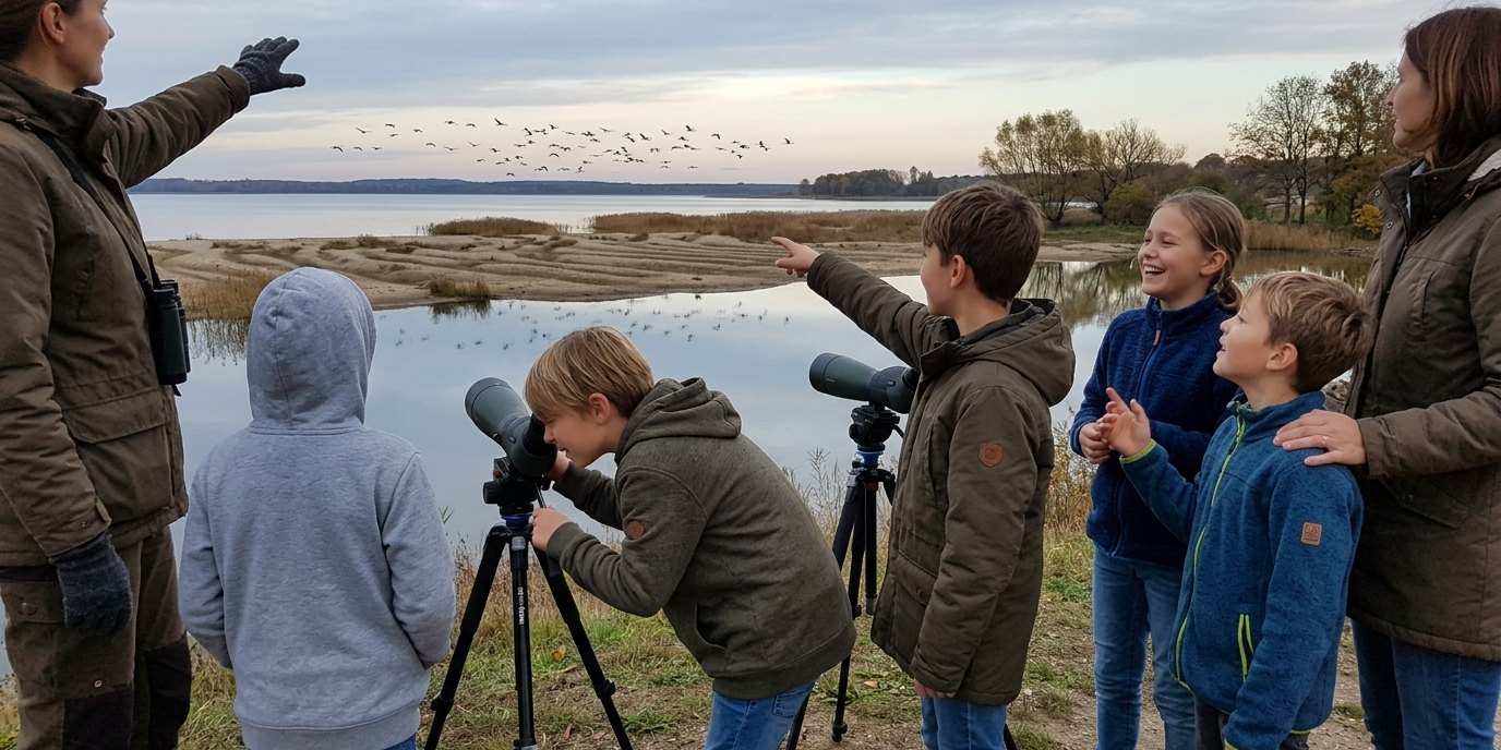 AI-generated image: Crane safari — Heinz Sielmann Natur-Erlebniszentrum