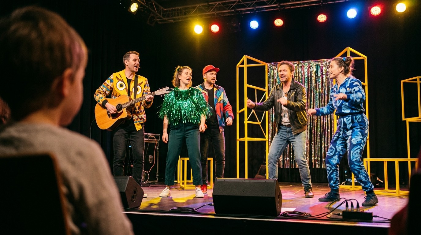 AI-generated image: “Eule findet den Beat” — Kesselhaus in der Kulturbrauerei
