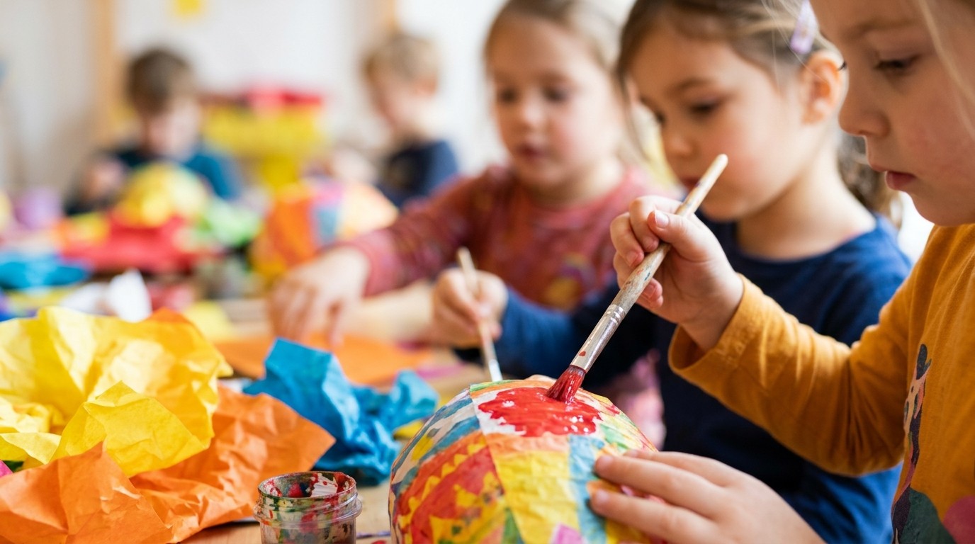 AI-generated image: Lantern-making workshop — Stadtteilzentrum Kaulsdorf