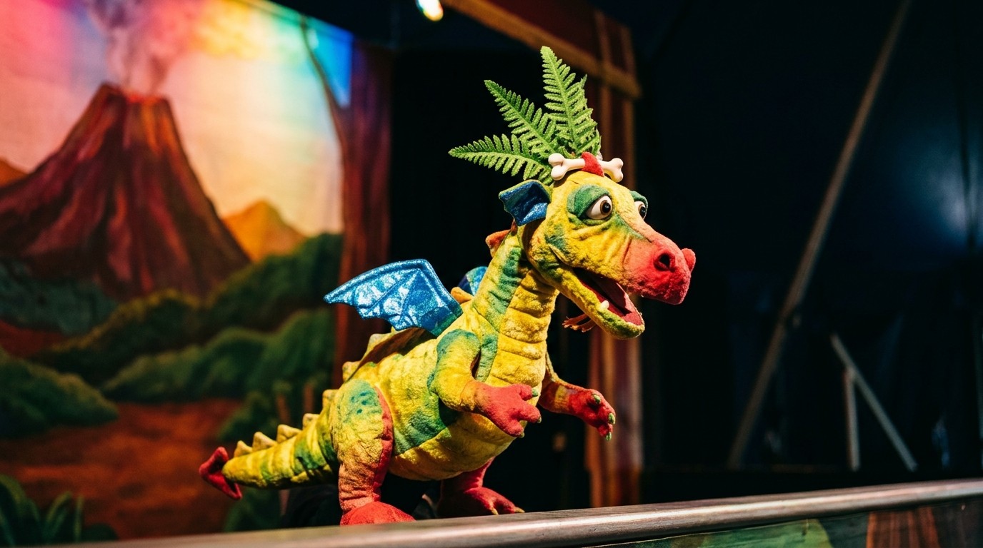 AI-generated image: Play “Furzipups, der Knatterdrache” — Kindertheater Purzelbaum