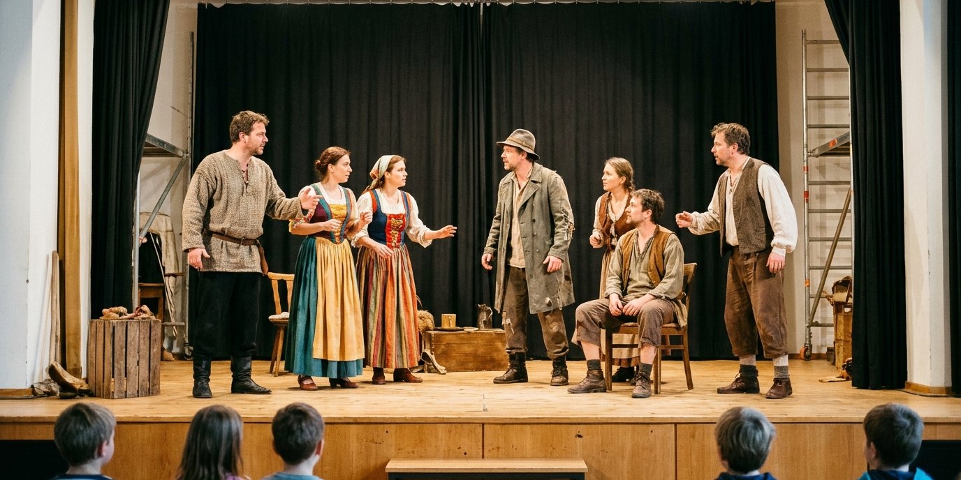 AI-generated image: Musical play “Emil and the Detectives” — ATZE Musiktheater