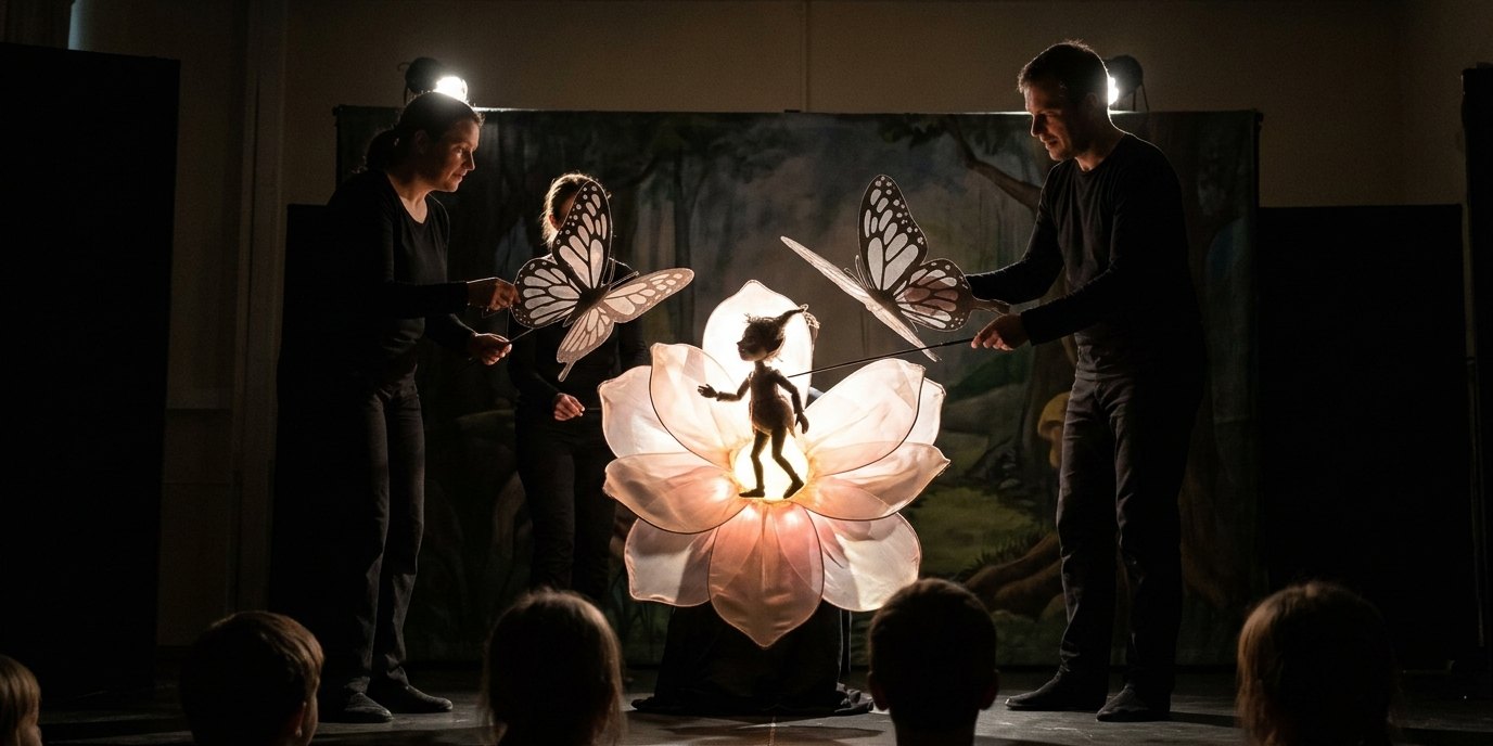 AI-generated image: Puppet show “Thumbelina's Adventure” — Theater Mirakulum