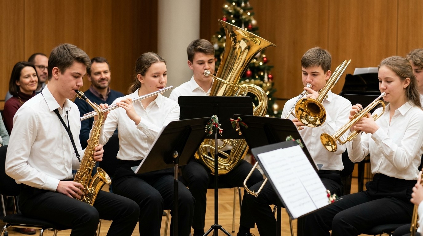 AI-generated image: Christmas concert — Musikschule Béla Bartók