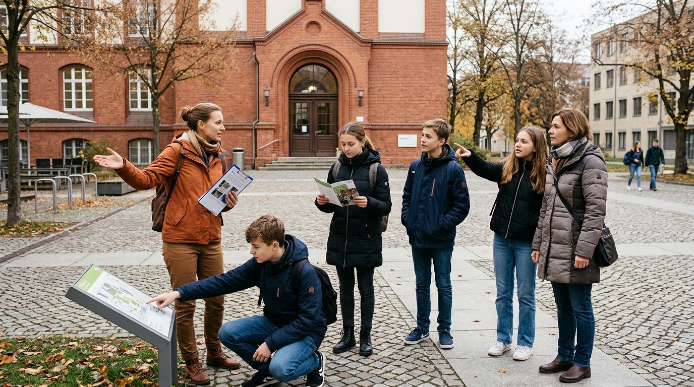 Изображение, созданное ИИ: Экскурсия по кампусу — Hochschule für Technik und Wirtschaft (HTW Berlin)