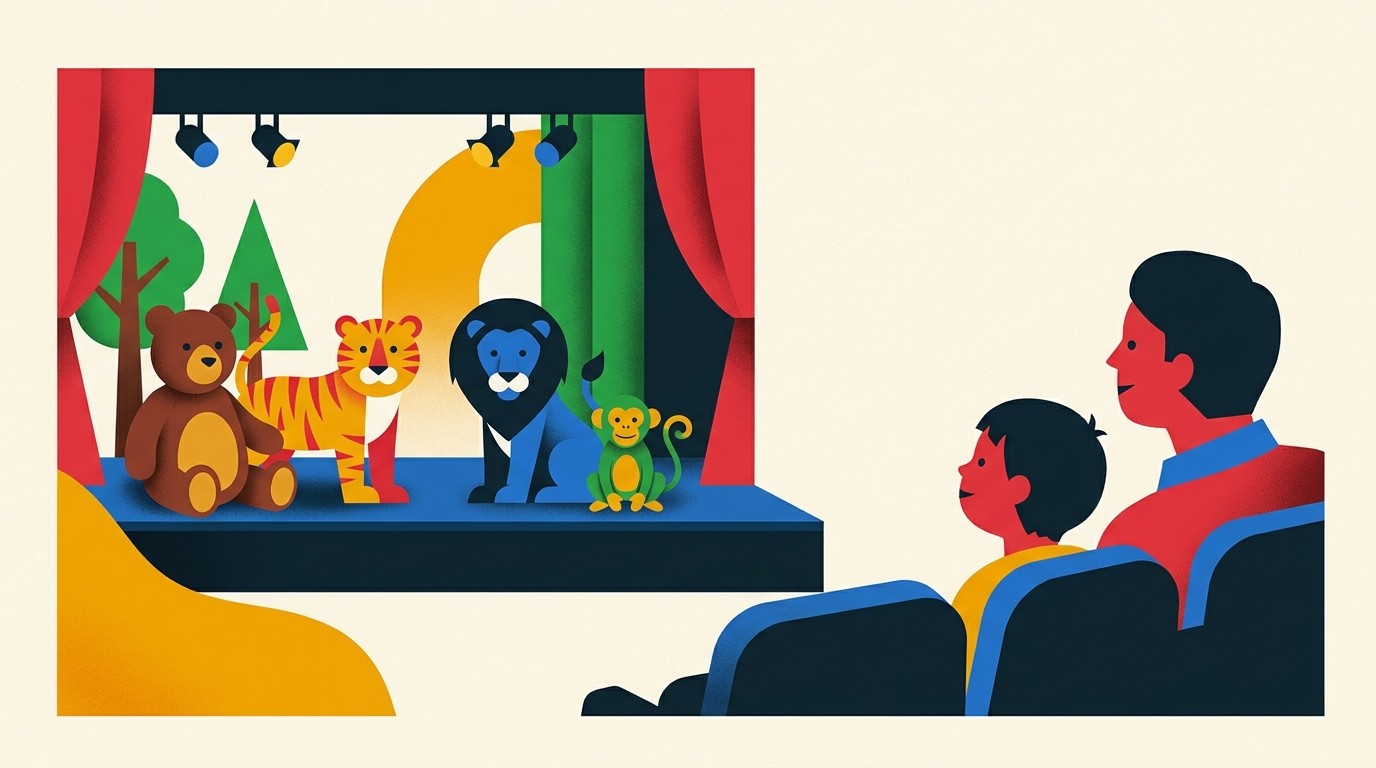 Illustration: The stuffed animal concert — Komische Oper Berlin im Schillertheater