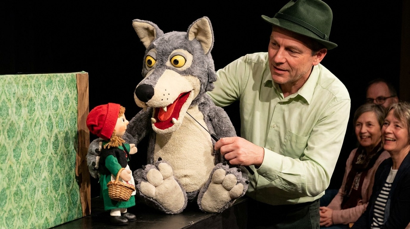 KI-generiertes Bild: Märchencomedy „Rotkäppchen“ — Theater Zitadelle