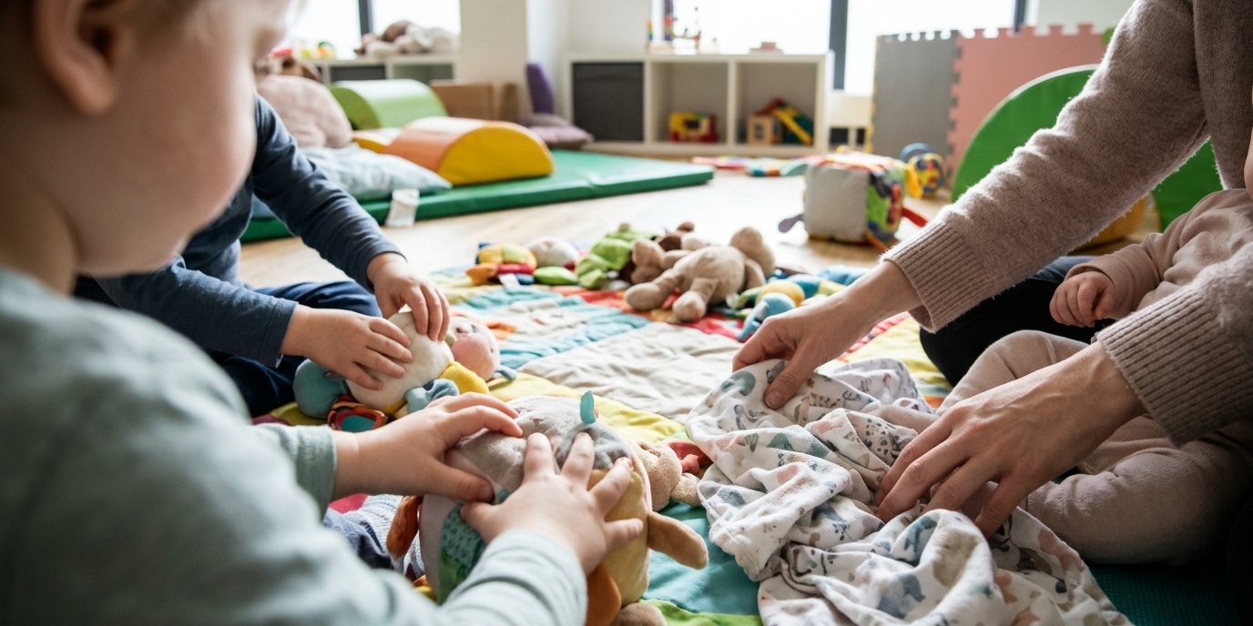 AI-generated image: Crawling group — Familienzentrum "Hand in Hand"