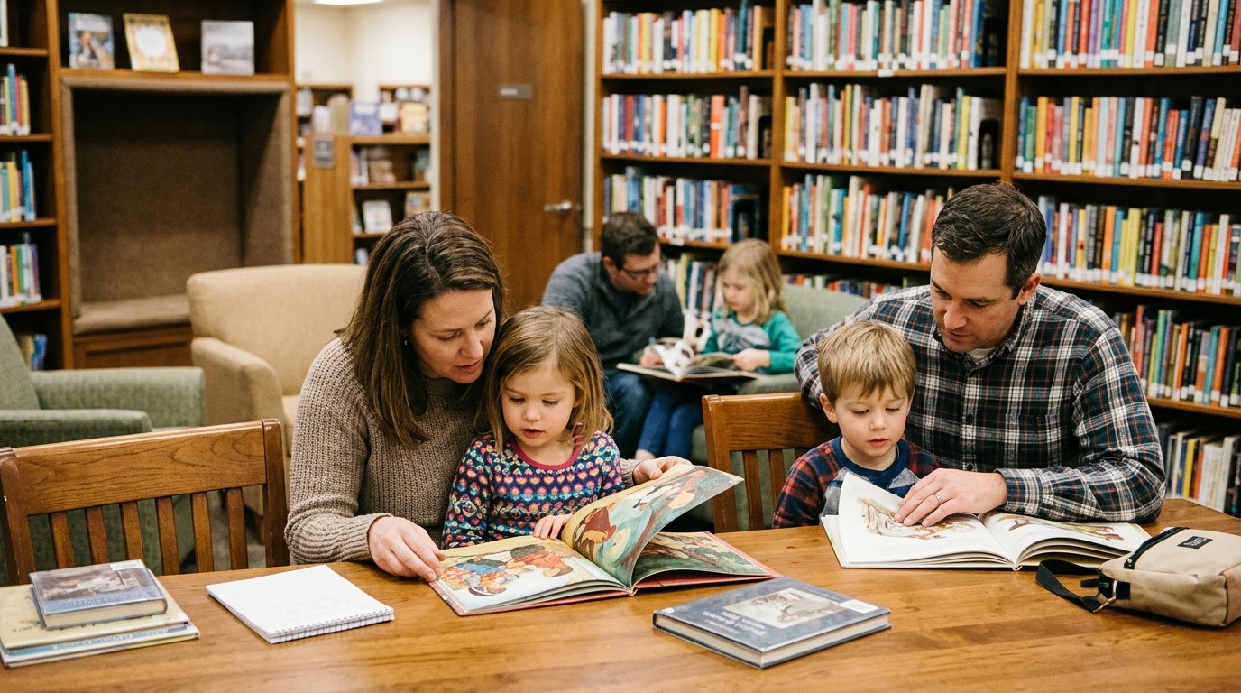 Изображение, созданное ИИ: Встреча с книгами без слов — Bibliothek am Wasserturm