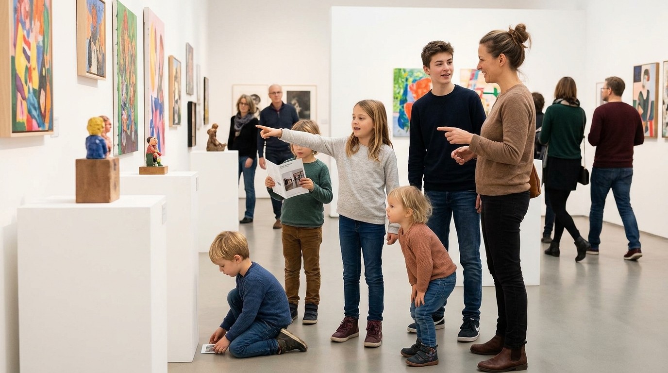Изображение, созданное ИИ: Открытие выставки «Это правда?» — Jugendkunstschule ATRIUM
