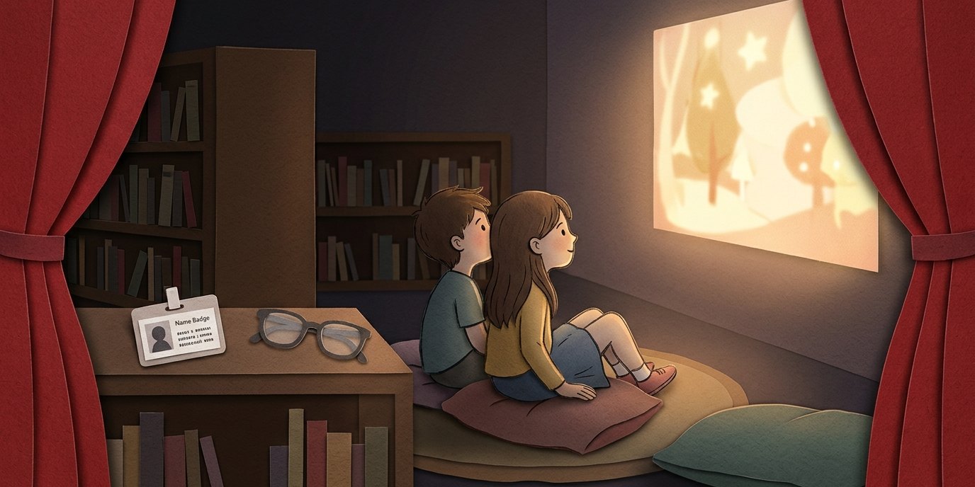 Illustration: Picture book slide storytime — Bibliothek Lichtenrade