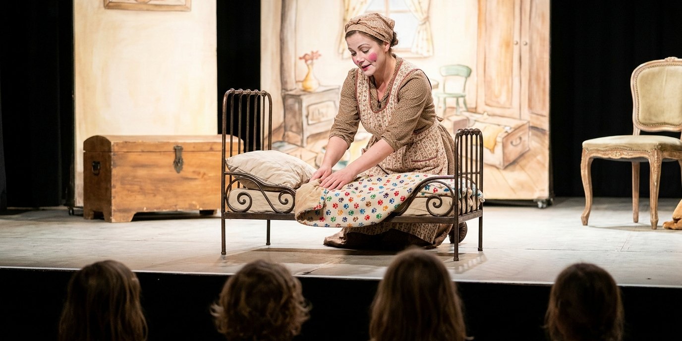 KI-generiertes Bild: Figurentheater „Was macht der Mond?“ — Fliegendes Theater