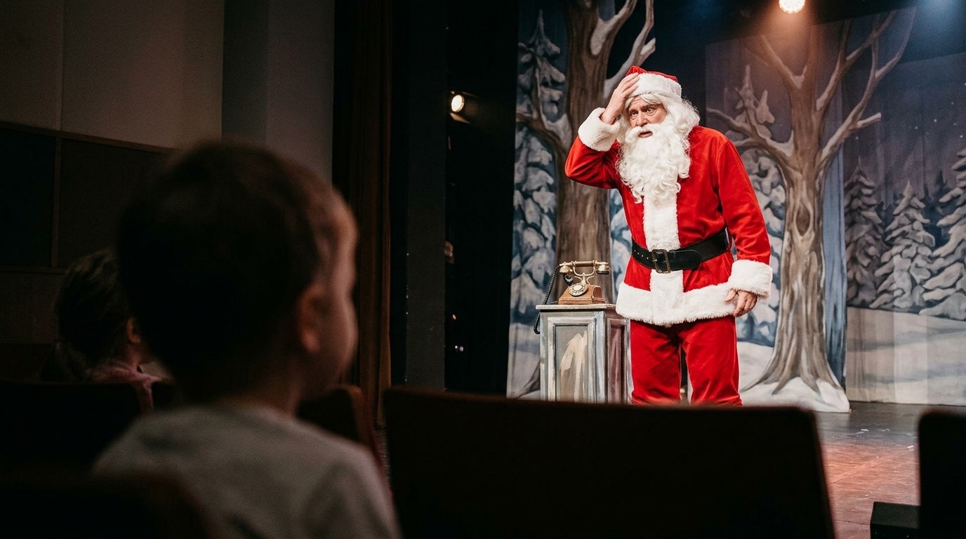 AI-generated image: Play “Santa in Trouble” — Varia Vineta