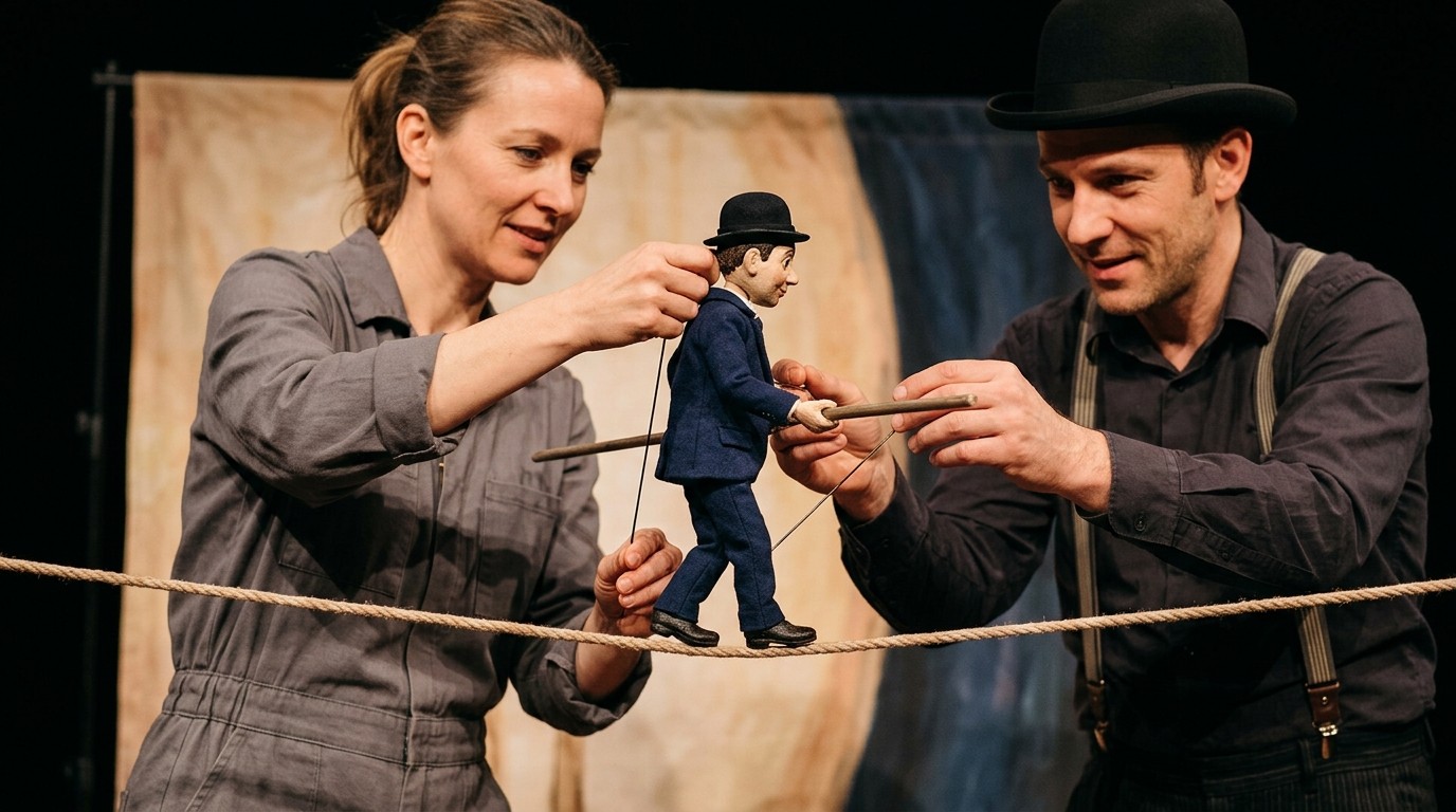 AI-generated image: Play “Hänschen klein” — Fliegendes Theater