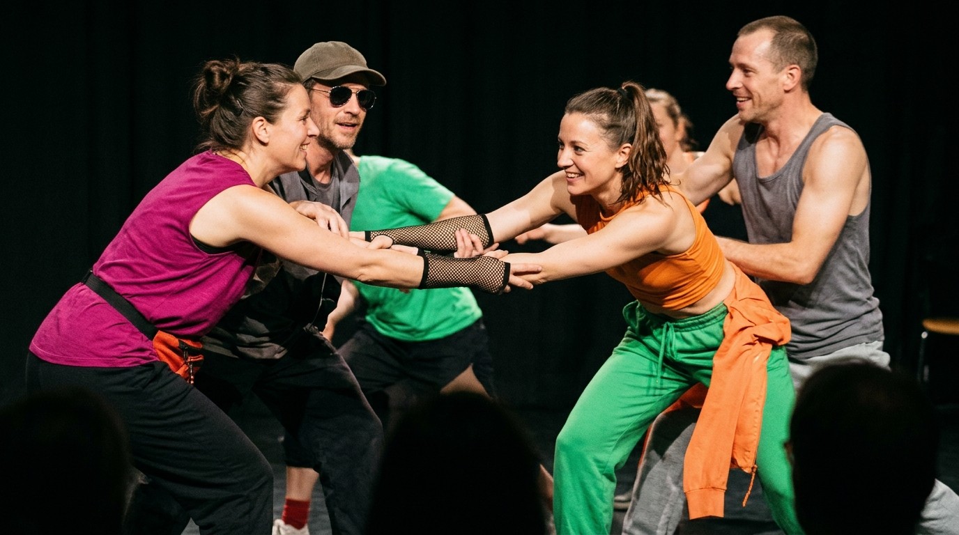 AI-generated image: Dance show “204 Nachbarn” — Junges Tanzhaus Berlin