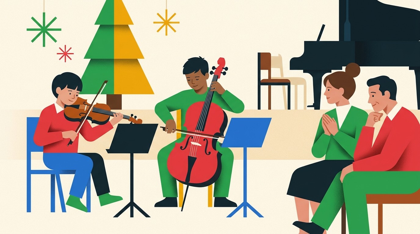 Illustration: Musikalische Vorweihnacht — Musikschule Béla Bartók, Standort Senefelderstr.