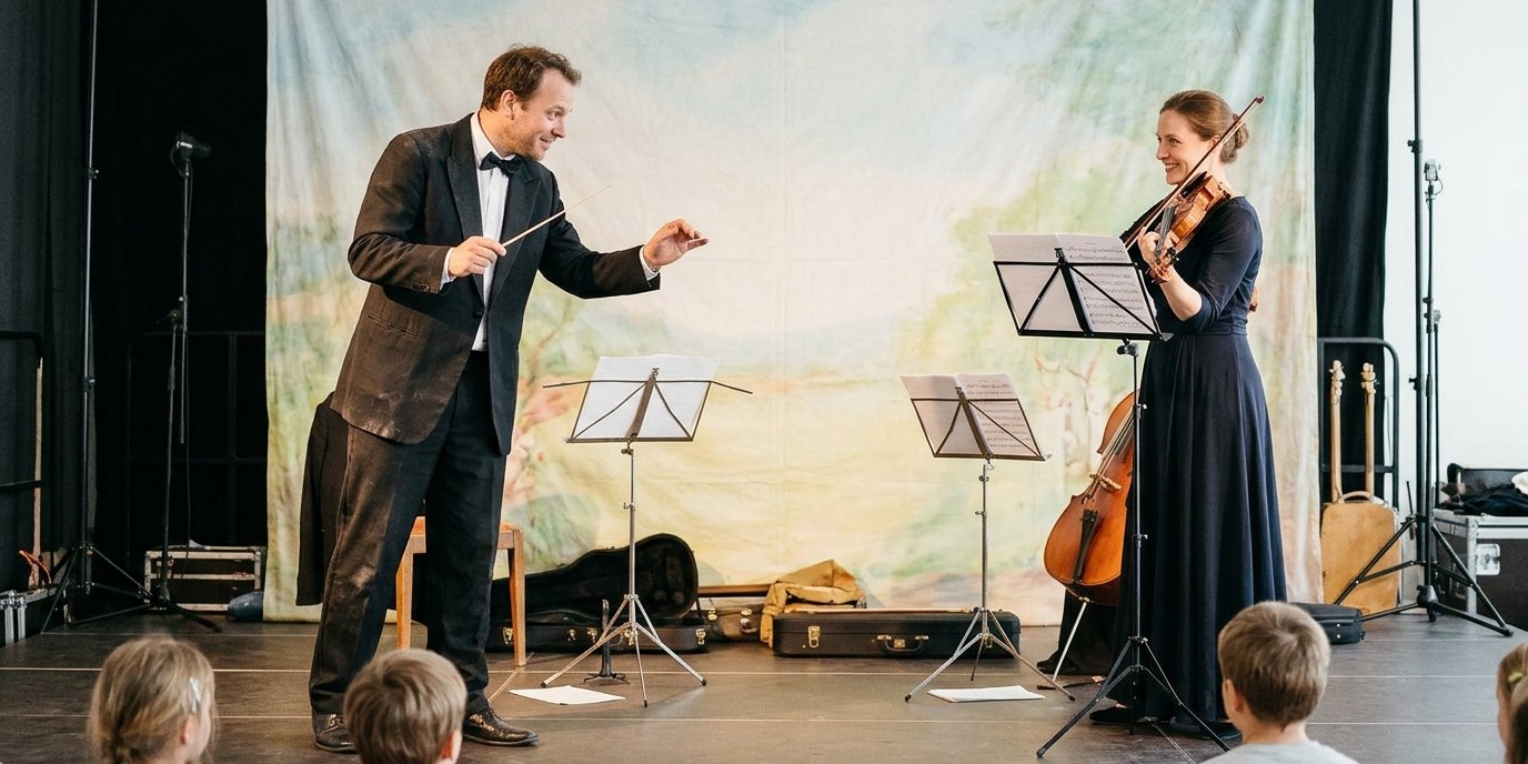 KI-generiertes Bild: Konzert „Von Mäusen und Sonnenstrahlen“ — Kunstquartier Bethanien