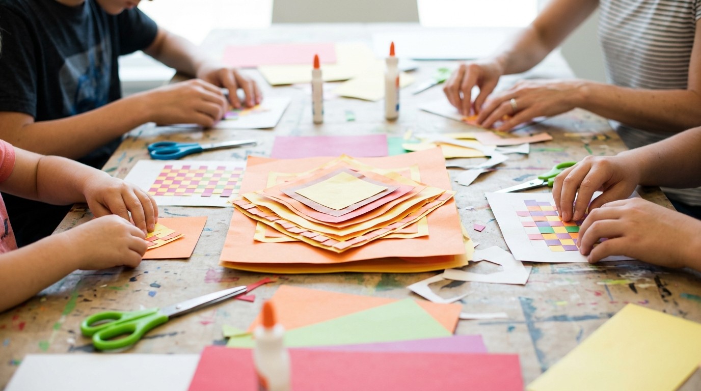 AI-generated image: International creative workshop — Amerika-Gedenkbibliothek
