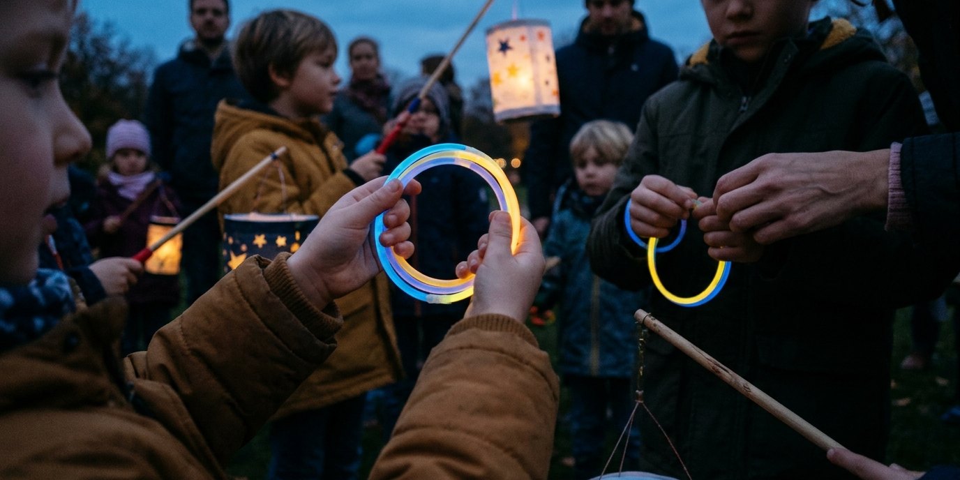 KI-generiertes Bild: Martinsfest mit Laternenumzug — Volkspark Potsdam