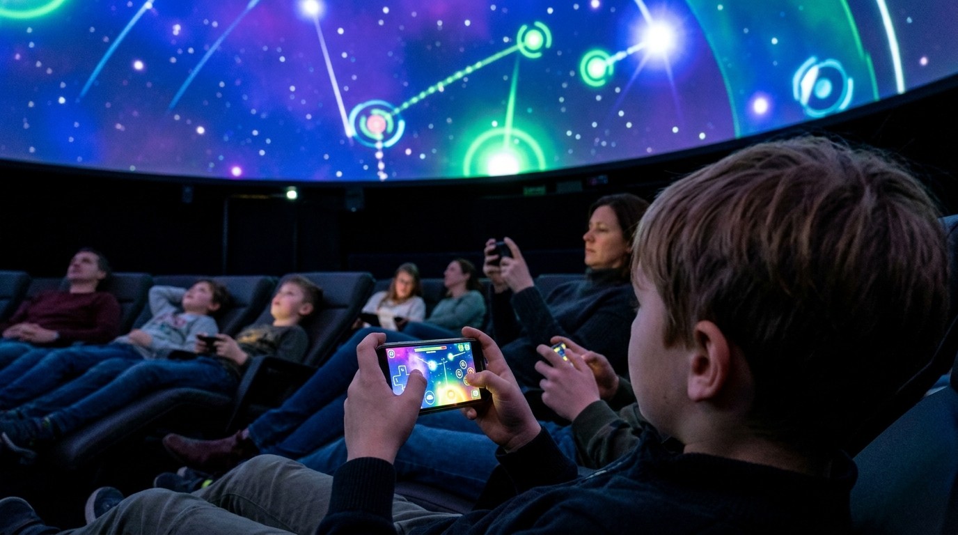 AI-generated image: Gaming event “The Game is on” — Zeiss-Großplanetarium