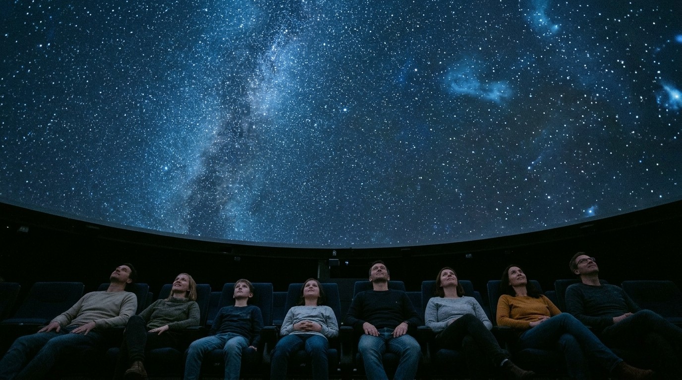 AI-generated image: Audio play “The Neverending Story” — Zeiss-Großplanetarium
