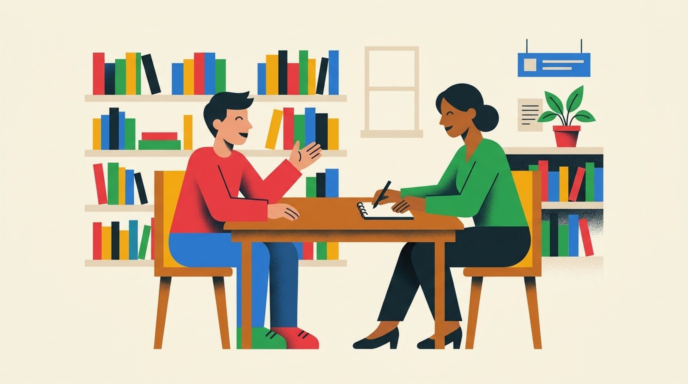 Illustration: Drop-in advice — Ingeborg-Drewitz-Bibliothek