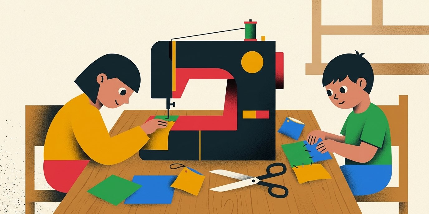 Illustration: Nähworkshops — Gertrud-Haß-Bibliothek