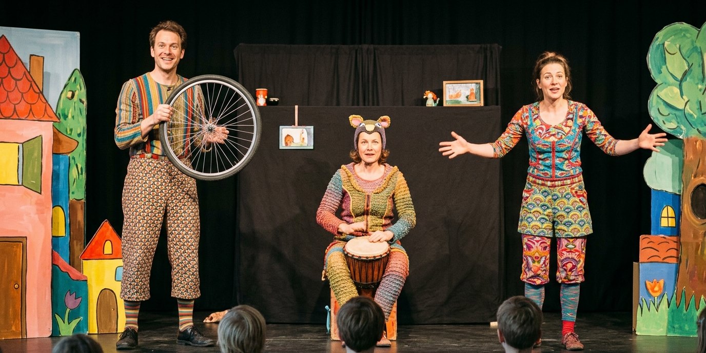 AI-generated image: Play “Laura war hier” — GRIPS Theater Hansaplatz