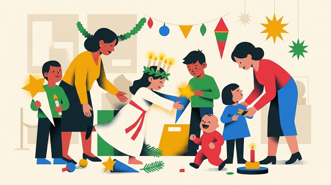 Illustration: Lucia festival — MACHmit! Museum für Kinder