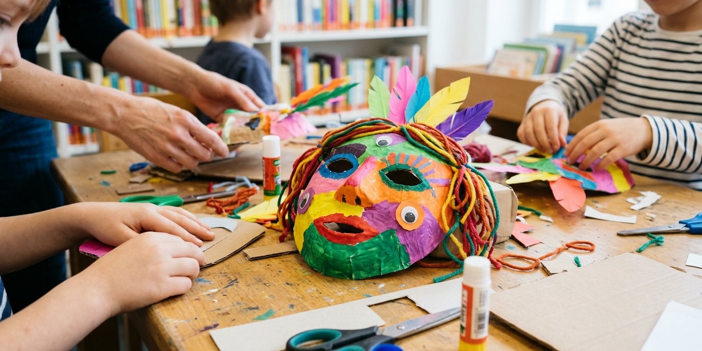 AI-generated image: Craft workshop: Halloween masks — Stadtteilbibliothek Haselhorst