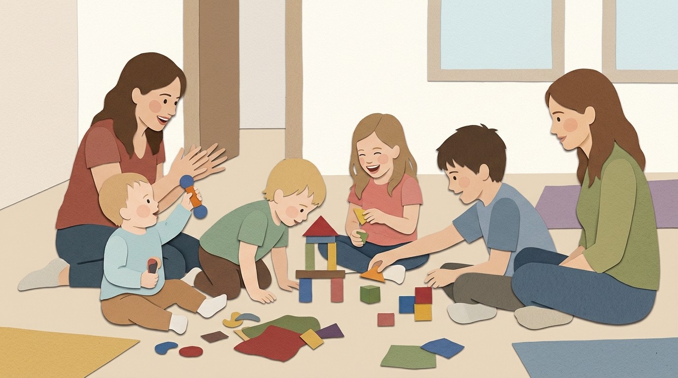 Illustration: Open family room — Familienzentrum „Kleine Oranke“