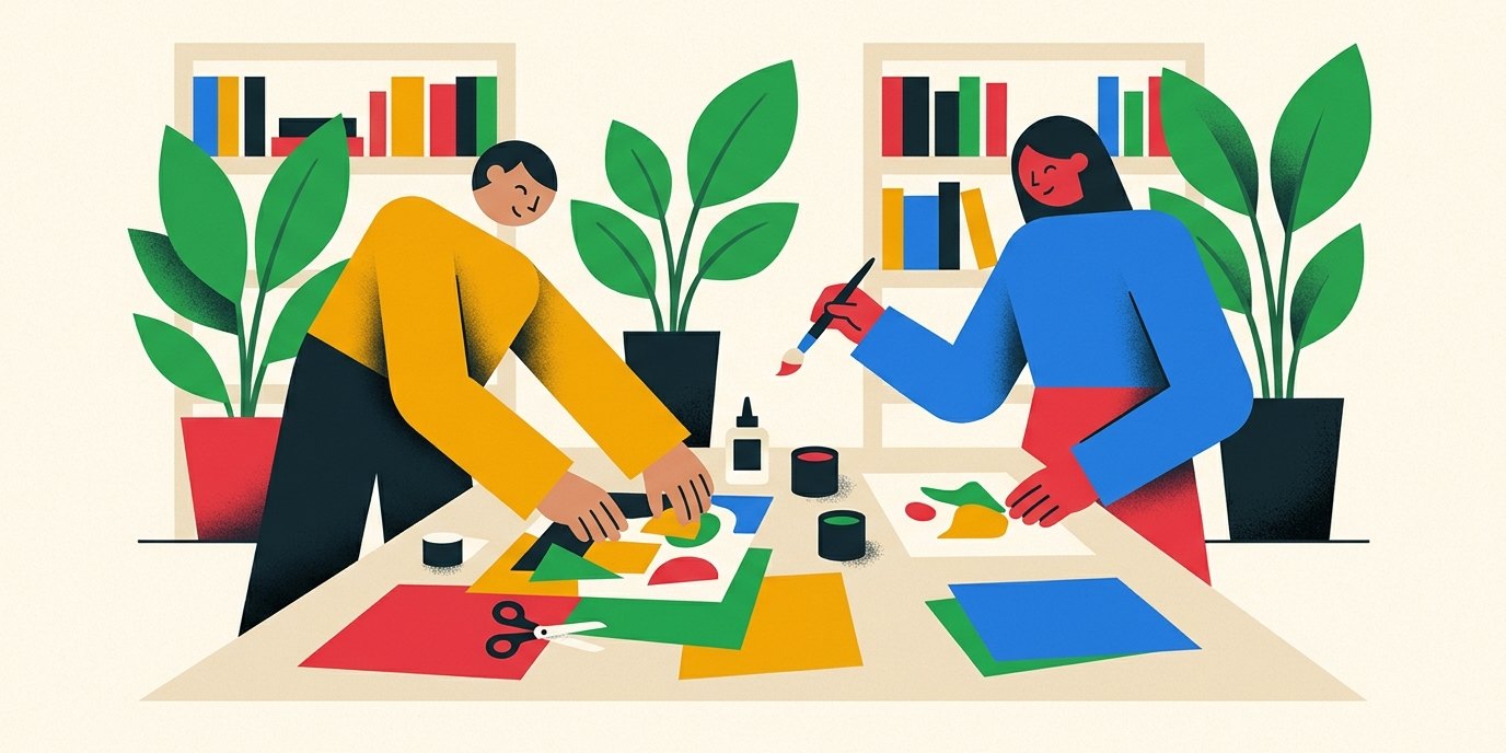 Illustration: Crafts and stories — Heinrich-Böll-Bibliothek