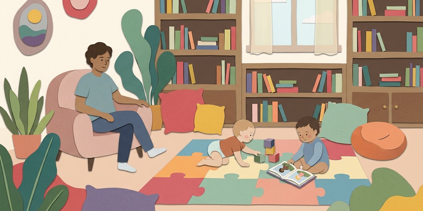 Illustration: Baby meet-up — Heinrich-Böll-Bibliothek