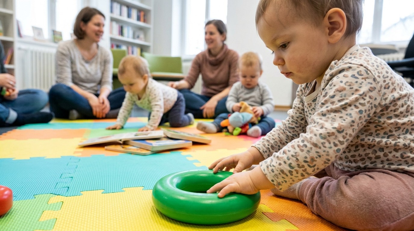 AI-generated image: Playgroup “Büchermäuse” — Ingeborg-Bachmann-Bibliothek