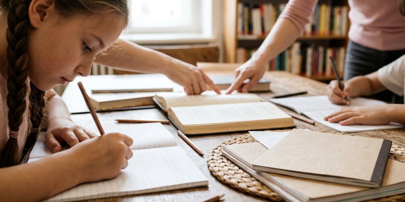 AI-generated image: Homework help — Bibliothek am Luisenbad