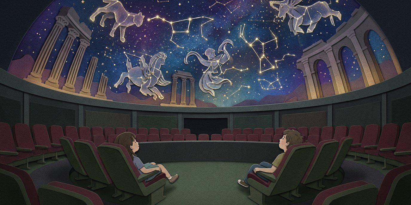 Illustration: Planetarium show “Legends of the Night Sky” — Zeiss-Großplanetarium