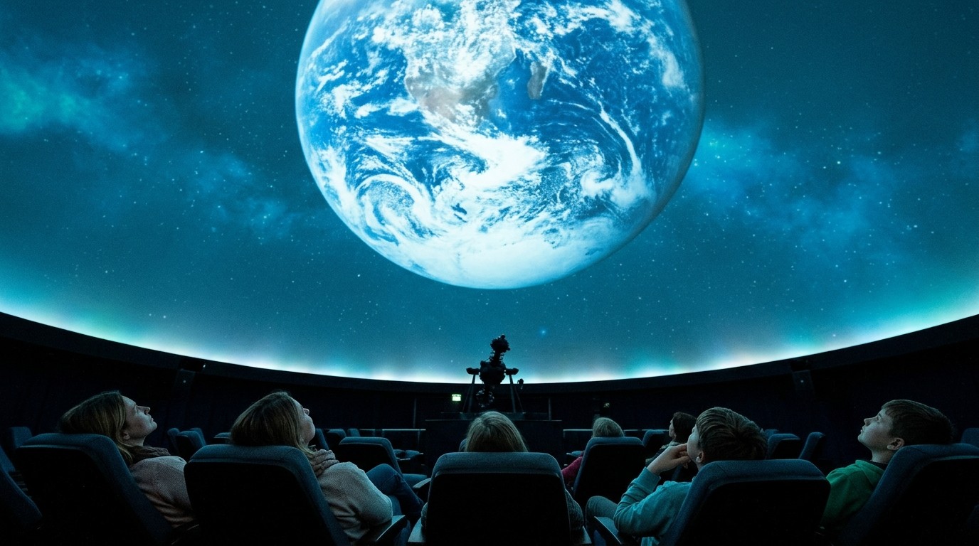 AI-generated image: Planetarium show “Our Blue Planet” — Zeiss-Großplanetarium