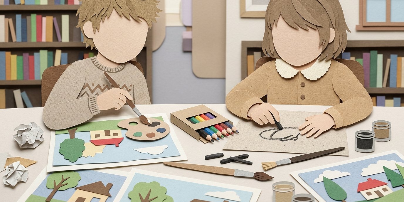 Illustration: Painting and drawing workshop — Egon-Erwin-Kisch-Bibliothek