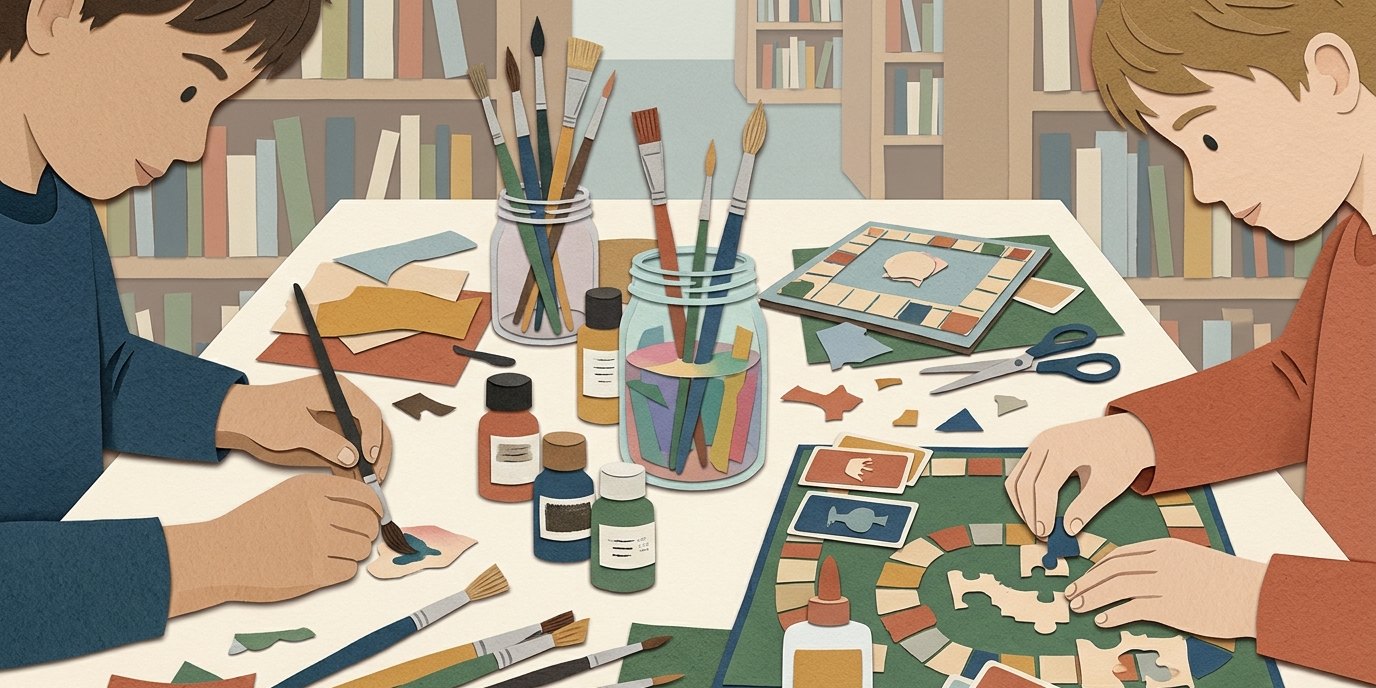 Illustration: Creative and play activities for children — Stadtteilbibliothek Erich Weinert