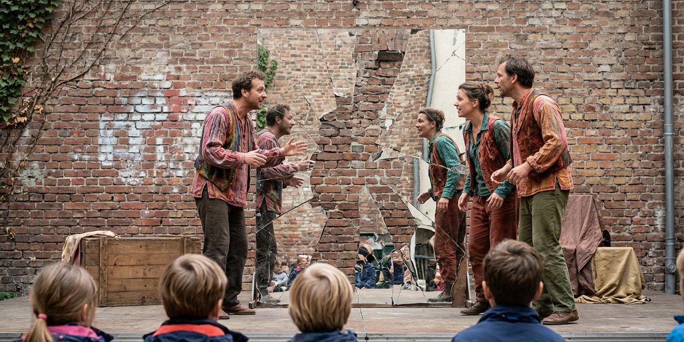 AI-generated image: Play “Splitter” — Theater Strahl