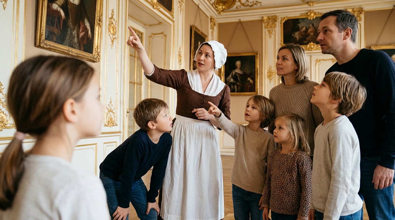 KI-generiertes Bild: Familienspiel „Glanz und Gloria“ — Schloss Charlottenburg
