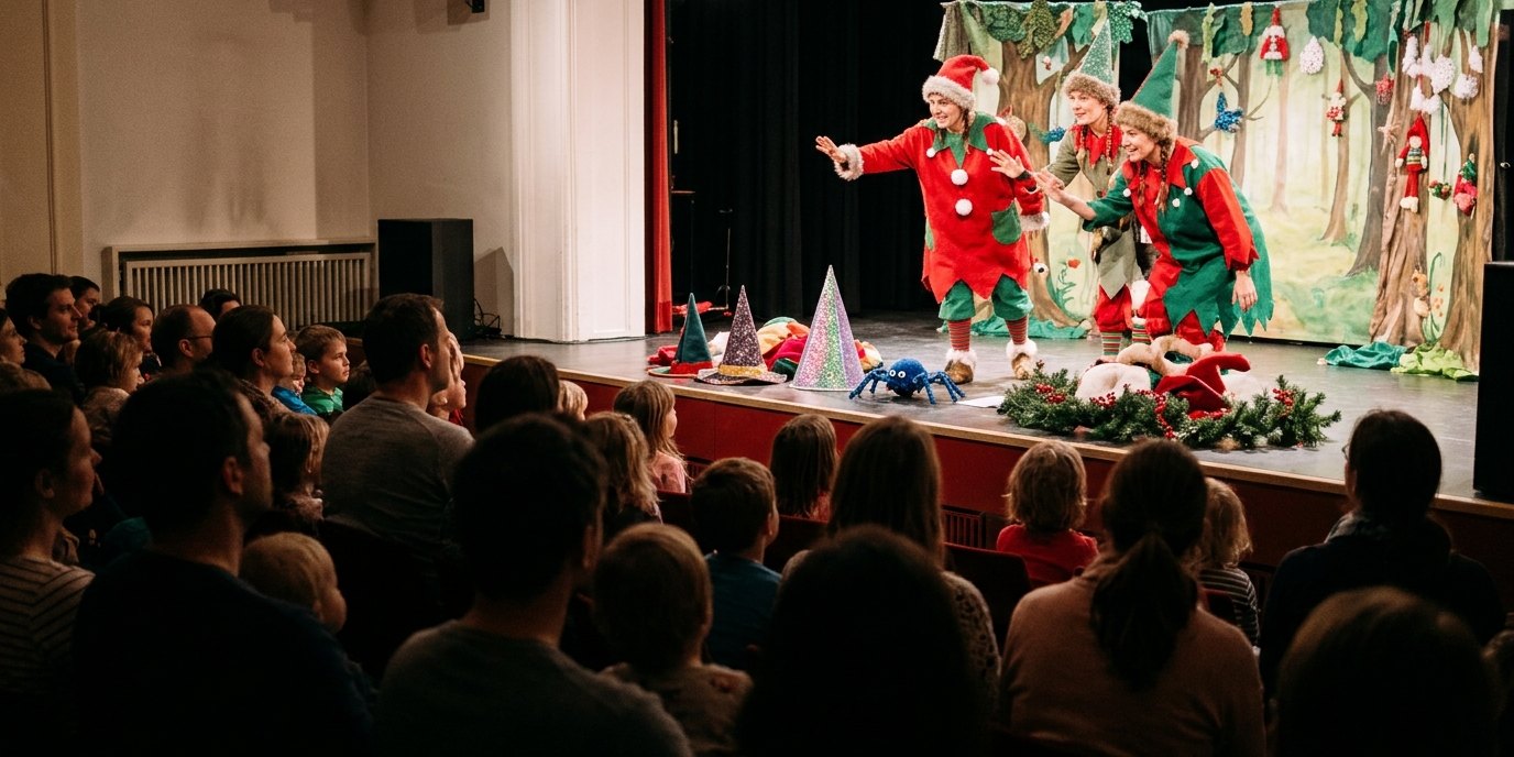 KI-generiertes Bild: Theaterstück „Weihnachten im Hexenwald“ — Brotfabrik