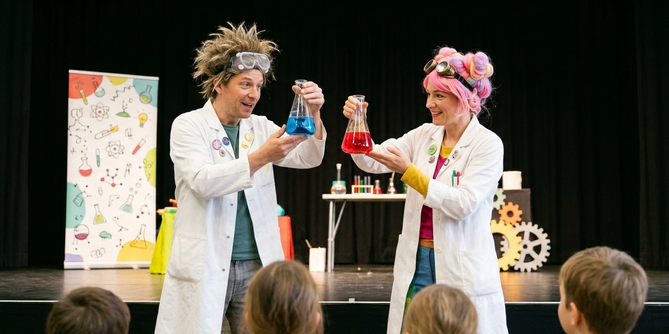 KI-generiertes Bild: Show „Profesora Bummbastic: Wow!“ — Astrid-Lindgren-Bühne FEZ-Berlin