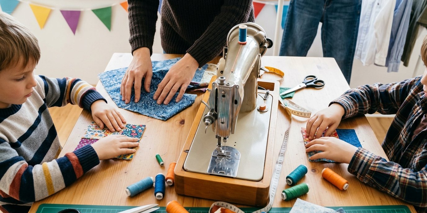 AI-generated image: Clothing repair and upcycling — Deutsches Technikmuseum