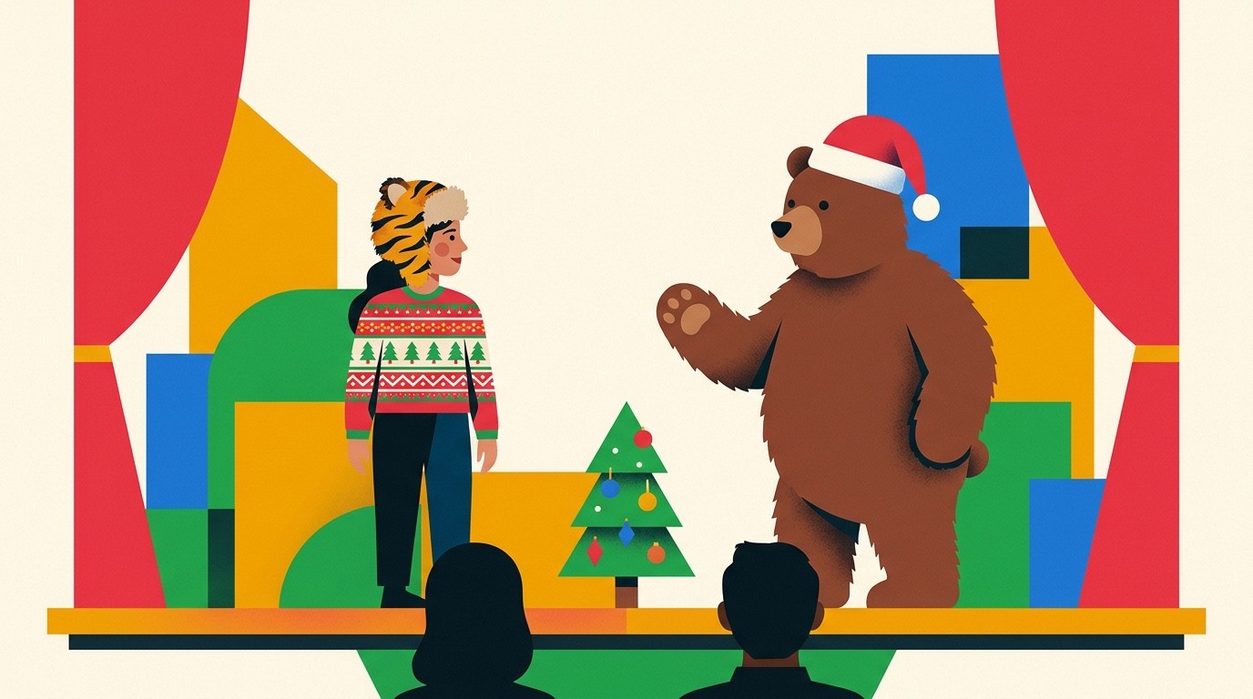Illustration: Children's play “Magical Christmas with Tigerlilly” — KungerKiezTheater im Park Center Treptow