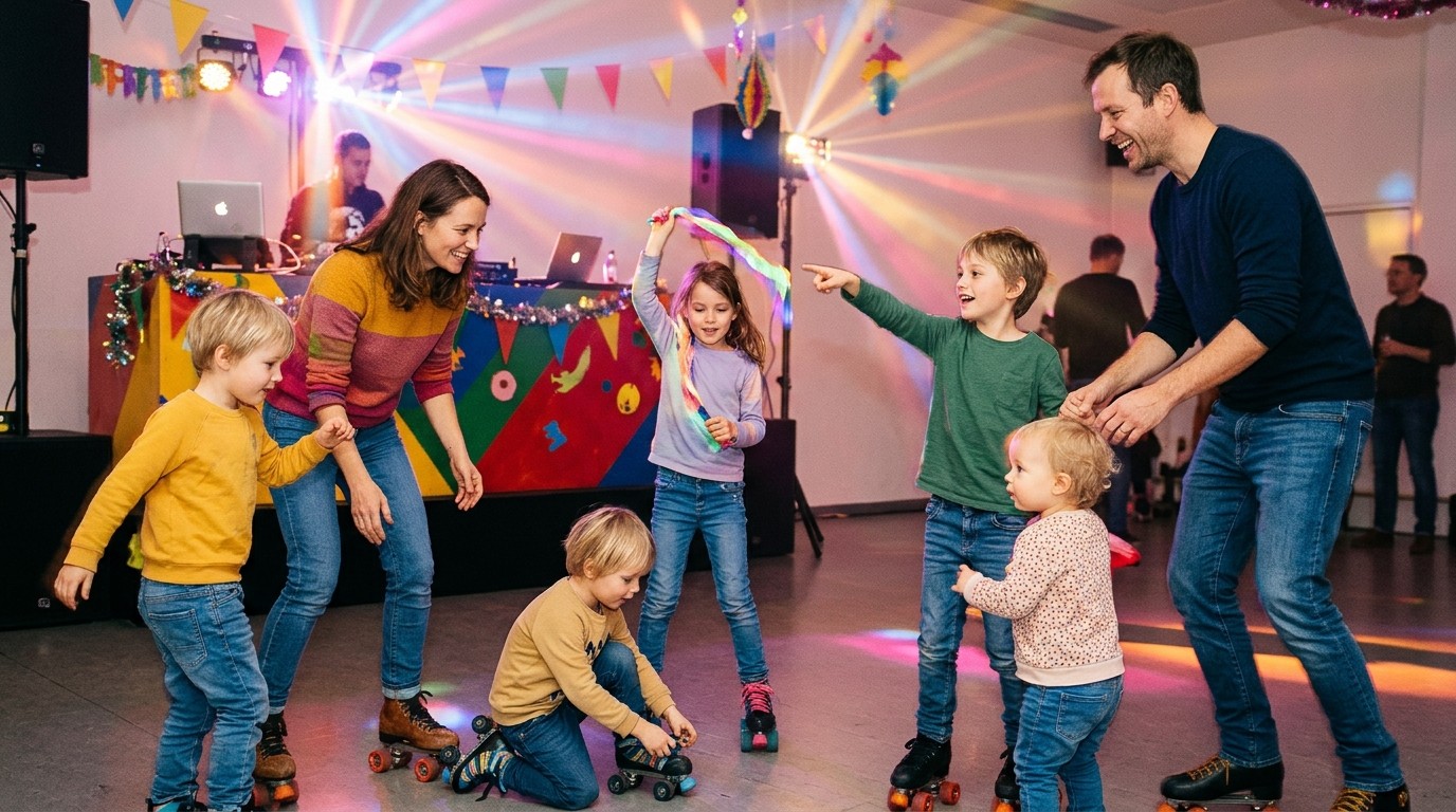 AI-generated image: Kids rave: Dance into Halloween — zik Zeit ist knapp / Zentrum für internationale Künste