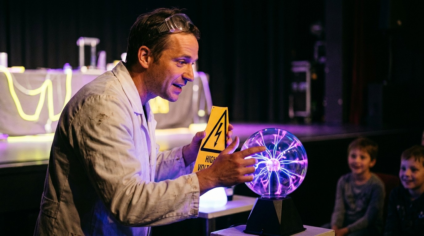KI-generiertes Bild: Science-Show „Energie = magic²“ — Kulturhaus Spandau
